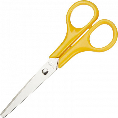 Ножницы Attache 130 мм с пластиковыми ручками желтого цвета