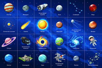 Тематическое поле-маршрутизатор "Космические объекты" для мини-робота 